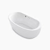 Sunstruck® 60" x 34" freestanding bath with Bask® heated surface and fluted shroud