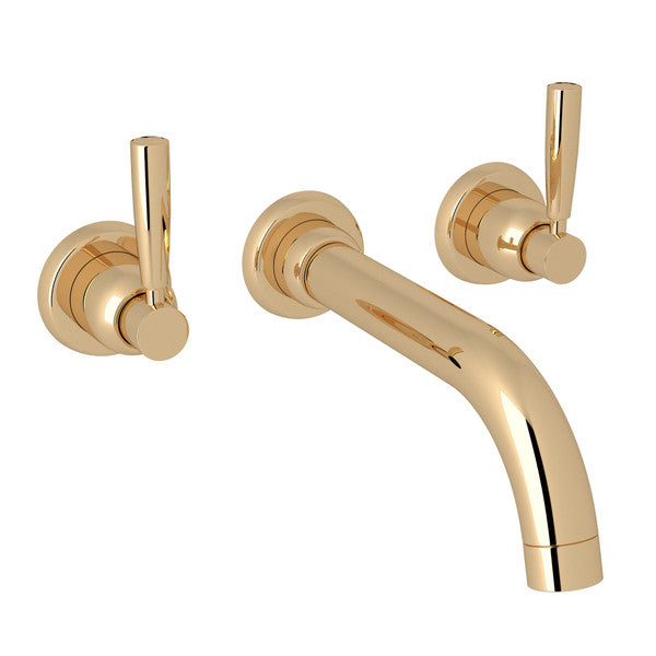 Perrin & Rowe Holborn Wall Mount 3-Hole Tubular Spout Tub Set - With Metal Lever Handle.3331LS