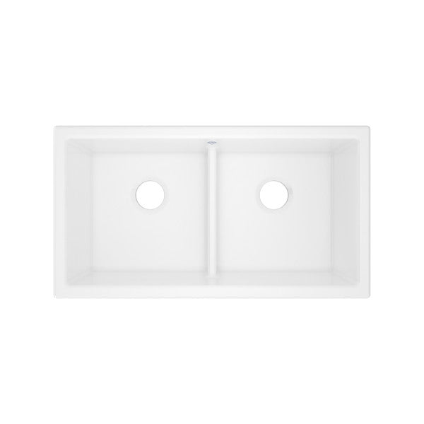 Shaws Shaker™ 33" Double Bowl Undermount Fireclay Kitchen Sink