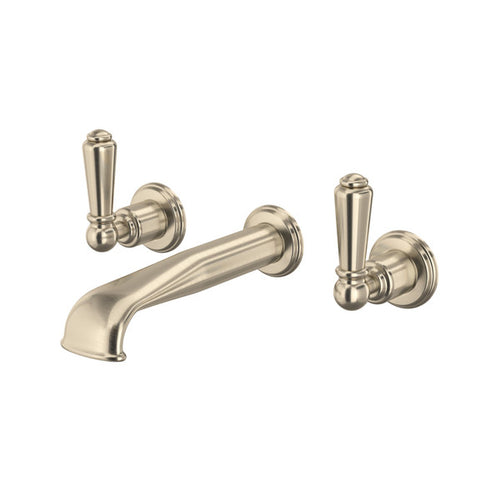 Perrin & Rowe Wall Mount 3-Hole Concealed Bathroom Faucet - With Metal Lever Handle.3560L-APC/TO