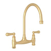 Perrin & Rowe Georgian Era Bridge Kitchen Faucet Without Unions