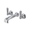 Perrin & Rowe Edwardian Wall Mount 3-Hole Tub Filler - With Metal Lever Handle.3580L