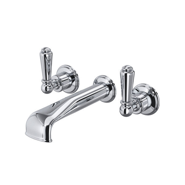 Perrin & Rowe Edwardian Wall Mount 3-Hole Tub Filler - With Metal Lever Handle.3580L