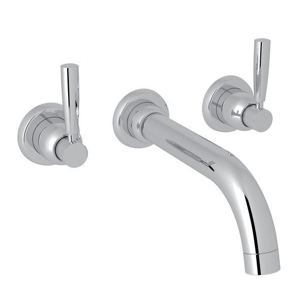 Perrin & Rowe Holborn Wall Mount 3-Hole Tubular Spout Tub Set - With Metal Lever Handle.3331LS