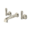 Perrin & Rowe Wall Mount 3-Hole Concealed Bathroom Faucet - With Metal Lever Handle.3560L-APC/TO