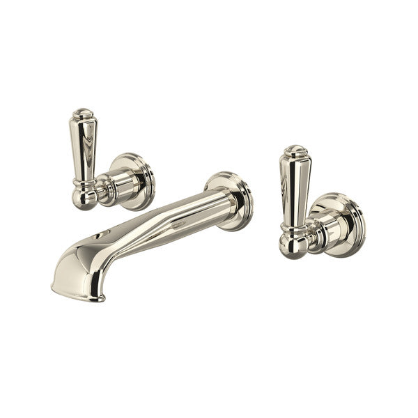 Perrin & Rowe Wall Mount 3-Hole Concealed Bathroom Faucet - With Metal Lever Handle.3560L-APC/TO