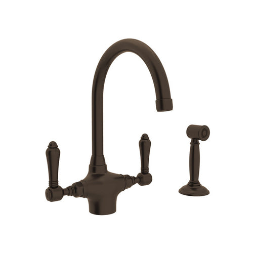 ROHL San Julio Single Hole C-Spout Kitchen Faucet With Sidespray