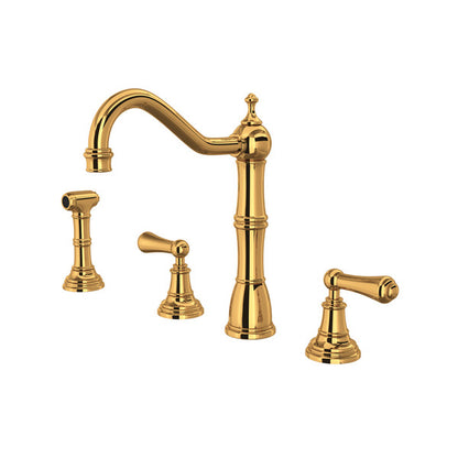 Perrin & Rowe Edwardian™ Two Handle Kitchen Faucet With Side Spray