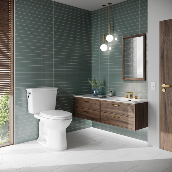 TOTO Drake® Transitional Two-Piece Toilet, 1.28 GPF - Elongated Bowl - Universal Height - SoftClose Seat Included