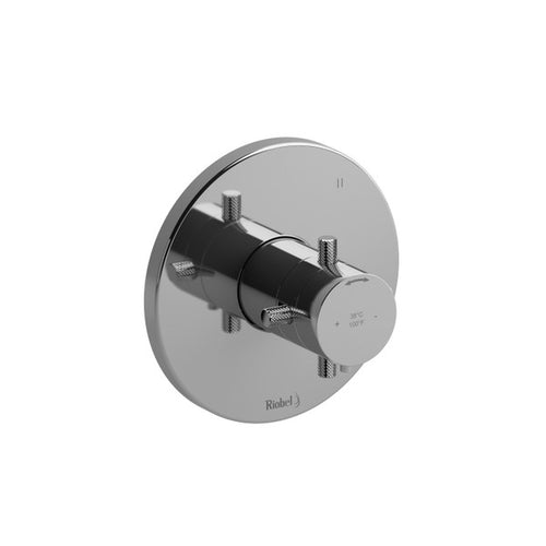 Riobel Riu 1/2 Inch Thermostatic and Pressure Balance Trim with 5 Functions and Knurled Cross Handle