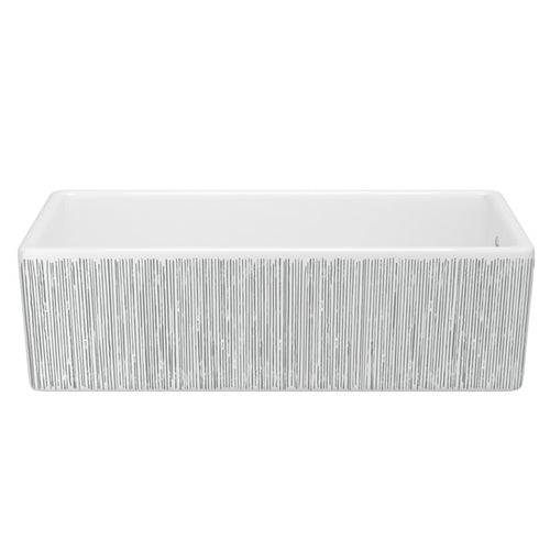 Shaws Shaker™ 36" Single Bowl Farmhouse Apron Front Fireclay Kitchen Sink With Lines Design