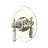 Perrin & Rowe Edwardian Era Round Thermostatic Trim Plate Without Volume Control - With Metal Lever Handle.5565L