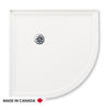 Neptune Zen 3636 Acrylic Neo-Round Shower Base in White with Corner Drain